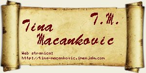 Tina Macanković vizit kartica